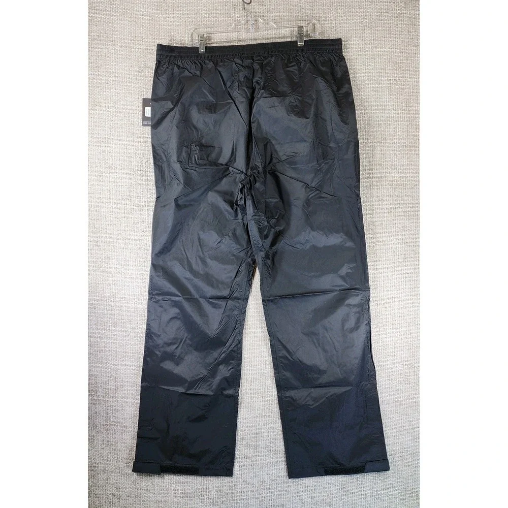 Eddie Bauer Cloud Cap Rain Pant Mens XLT Black Zip Pockets Adjustable Cuffs NWT
